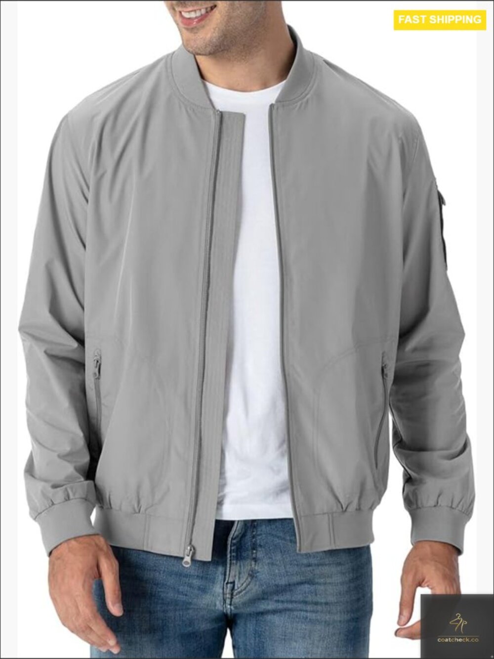Men's Lightweight Bomber Jacket Casual Windbreaker Spring Fall Fashion